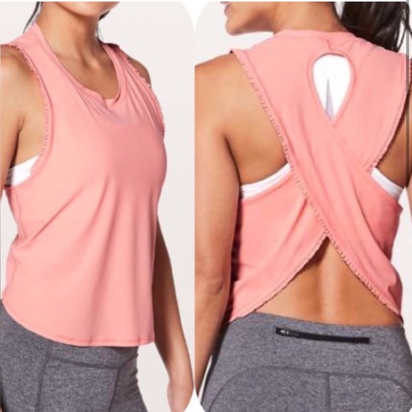 Like new LuLuLemon Fast As Light Muscle Tank Neon Coral - Picture 1 of 6